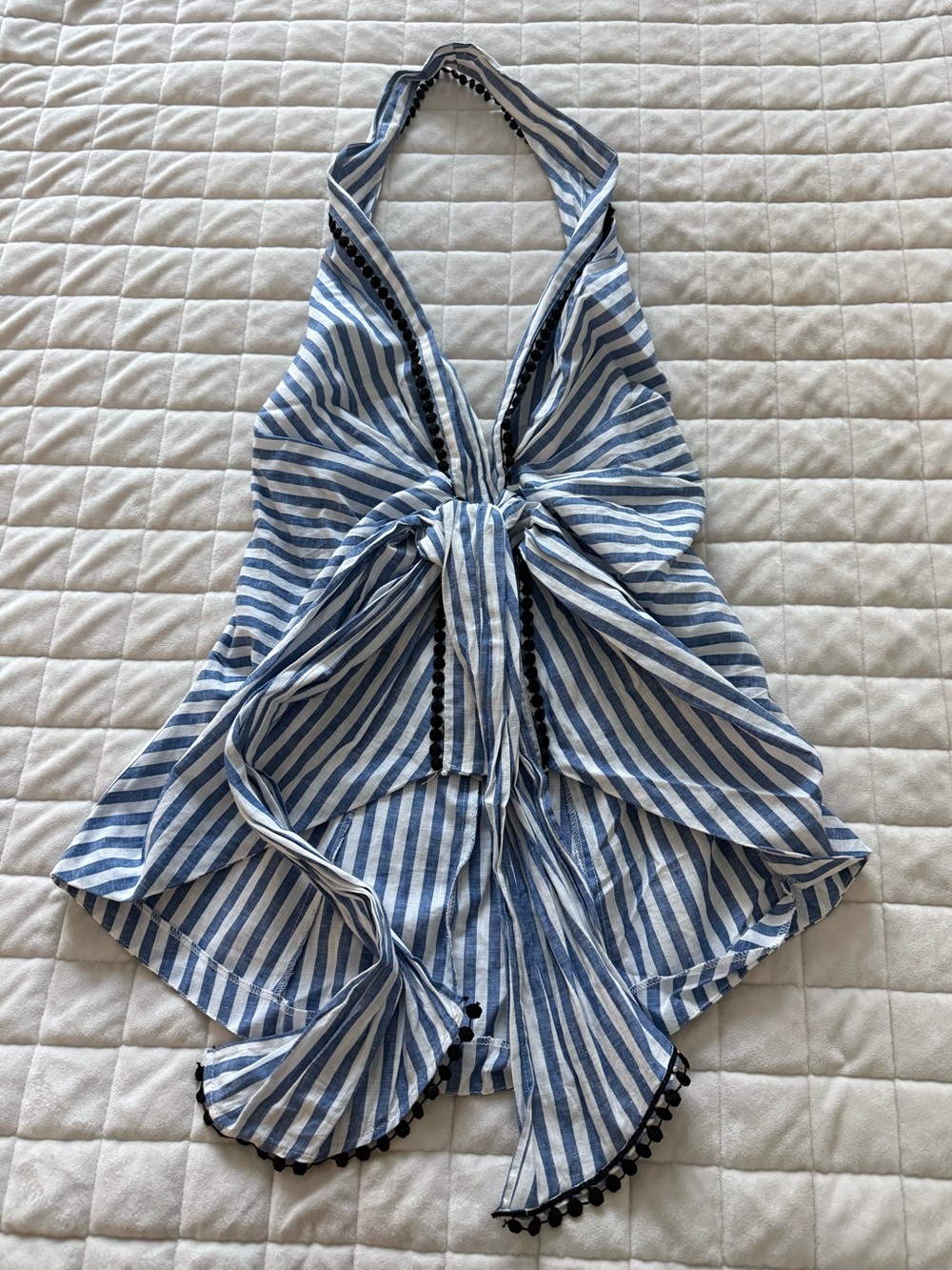 Zara Blue and White Striped Top